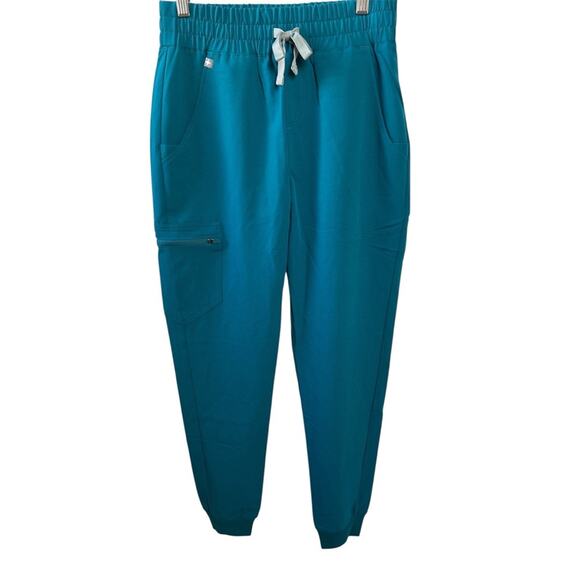Figs High Waisted Zamora Scrub Joggers Size X-Small Tall in Pacific Ocean NWT - Picture 2 of 5